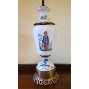 Vintage MCM Paul Hanson Hand Painted  Porcelain Lamp 519-A